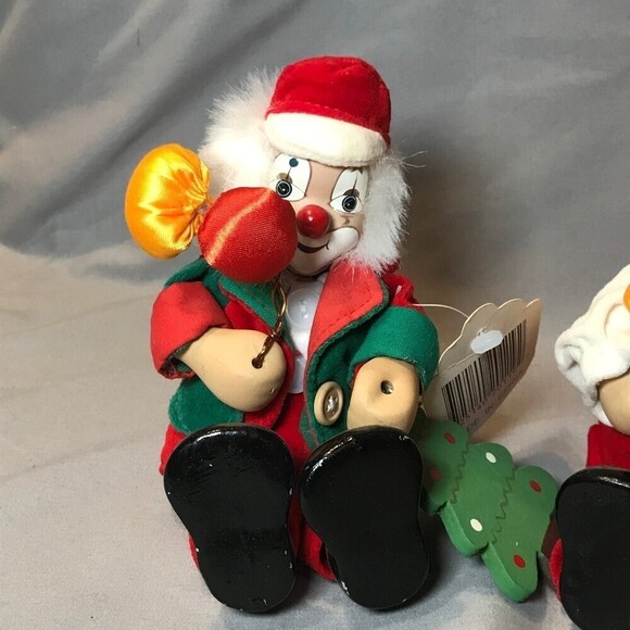Vintage Christmas Clown Ceramic and Cloth Plush Decor - Picture 3 of 7